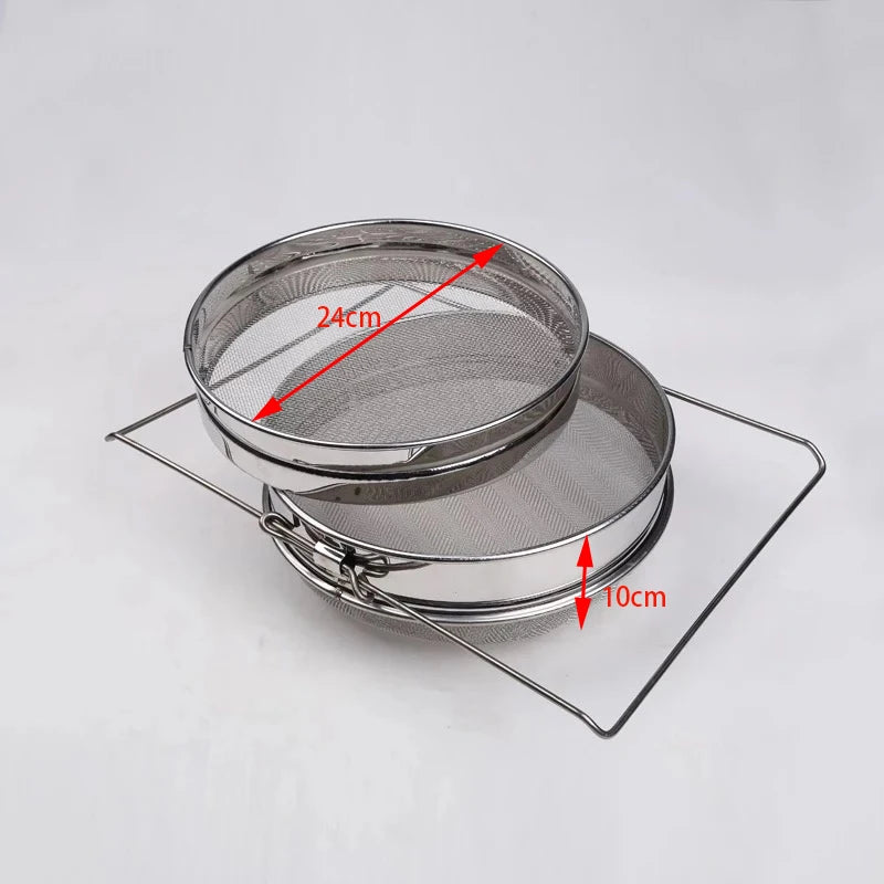 Filtres à miel double tamis en inox — lot de 5