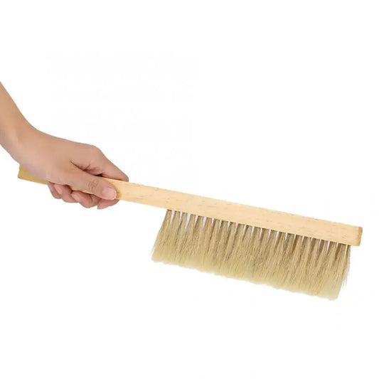 Brosse à abeilles en crin de cheval — deux rangées, manche bois